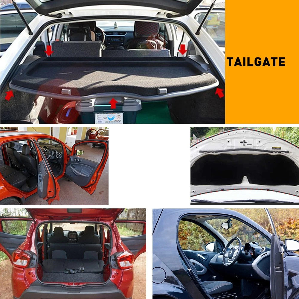 U Shape Strip 3M Car Door Rubber Seal Moulding Edge Weatherstrip Hood Trunk DIY