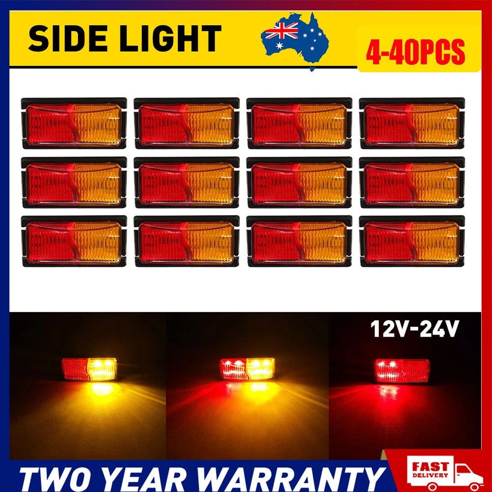 4-40X RED AMBER LED CLEARANCE LIGHTS SIDE MARKER LAMP TRAILER TRUCK CARAVAN NEWA