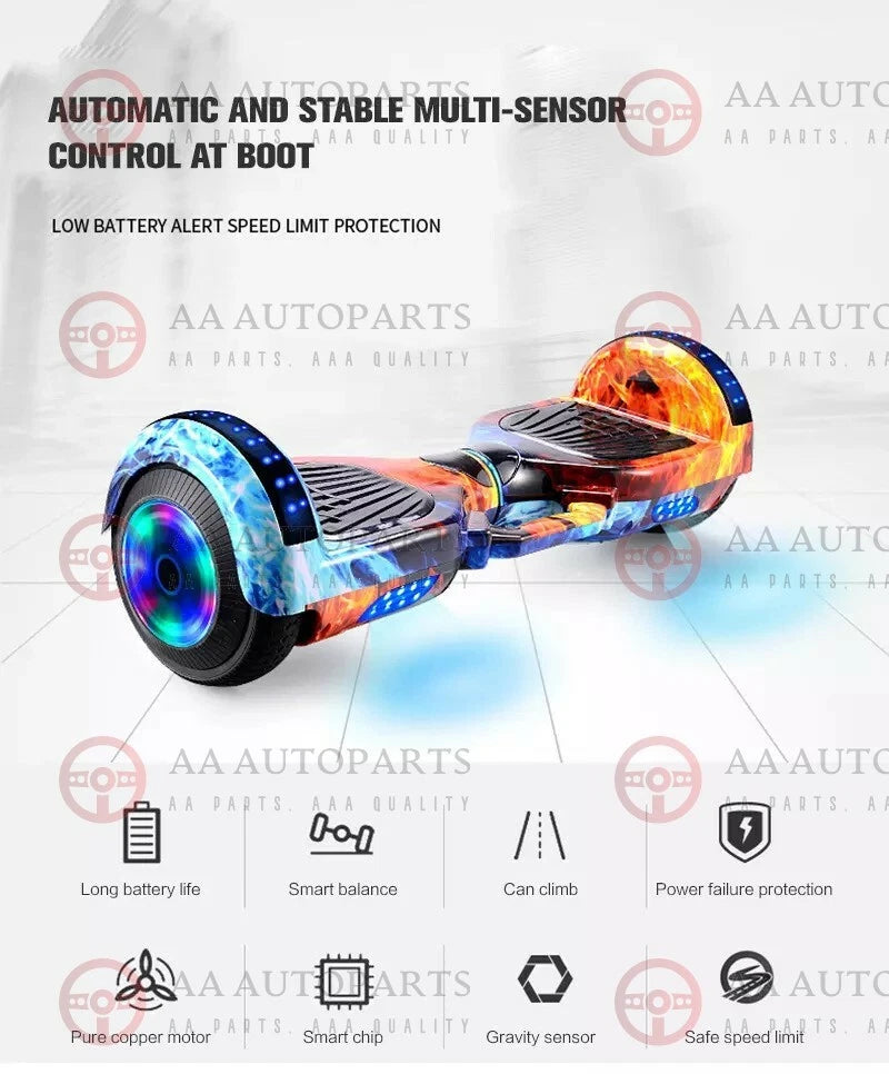 *FREE HANDLE* Hoverboard Scooter Self Balancing Electric Skateboard Black 60cm