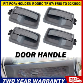 4PCS OF RH & LH INNER INSIDE DOOR HANDLES FOR HOLDEN TF RODEO 1988 TO 2002 GREY