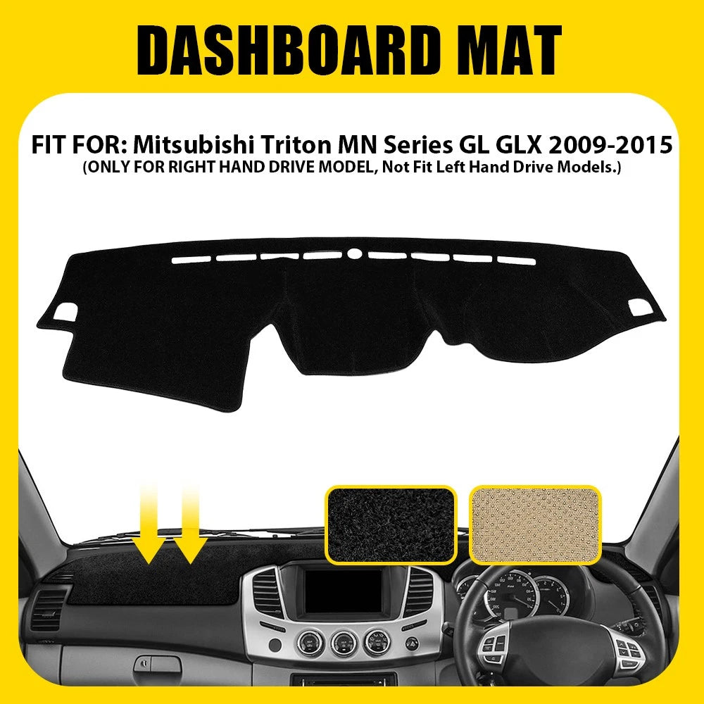 2x Car Dashboard Dash Mat To Fit Mitsubishi Triton MN Series GL GLX 2009-2015