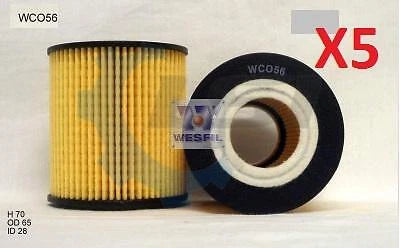 5 x Wesfil Oil Filters WCO56