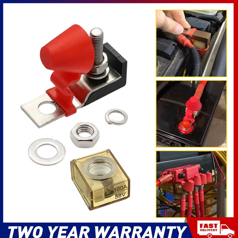 Waterproof 100A 8mm MRBF fuse holder battery terminal mount W/ 1 fuse Univerasl