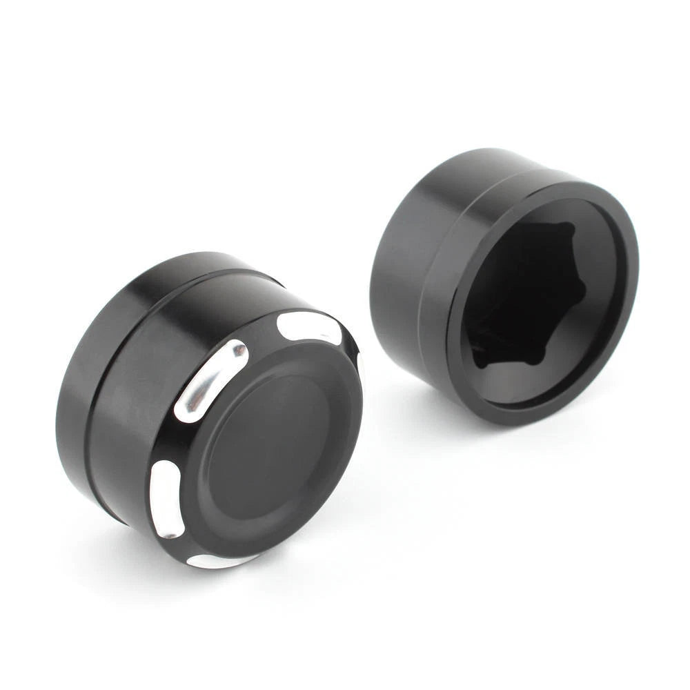 Pair Aluminum Rear Axle Bolt Nut Cap Cover For Harley Softail Fat Boy 2018+2023