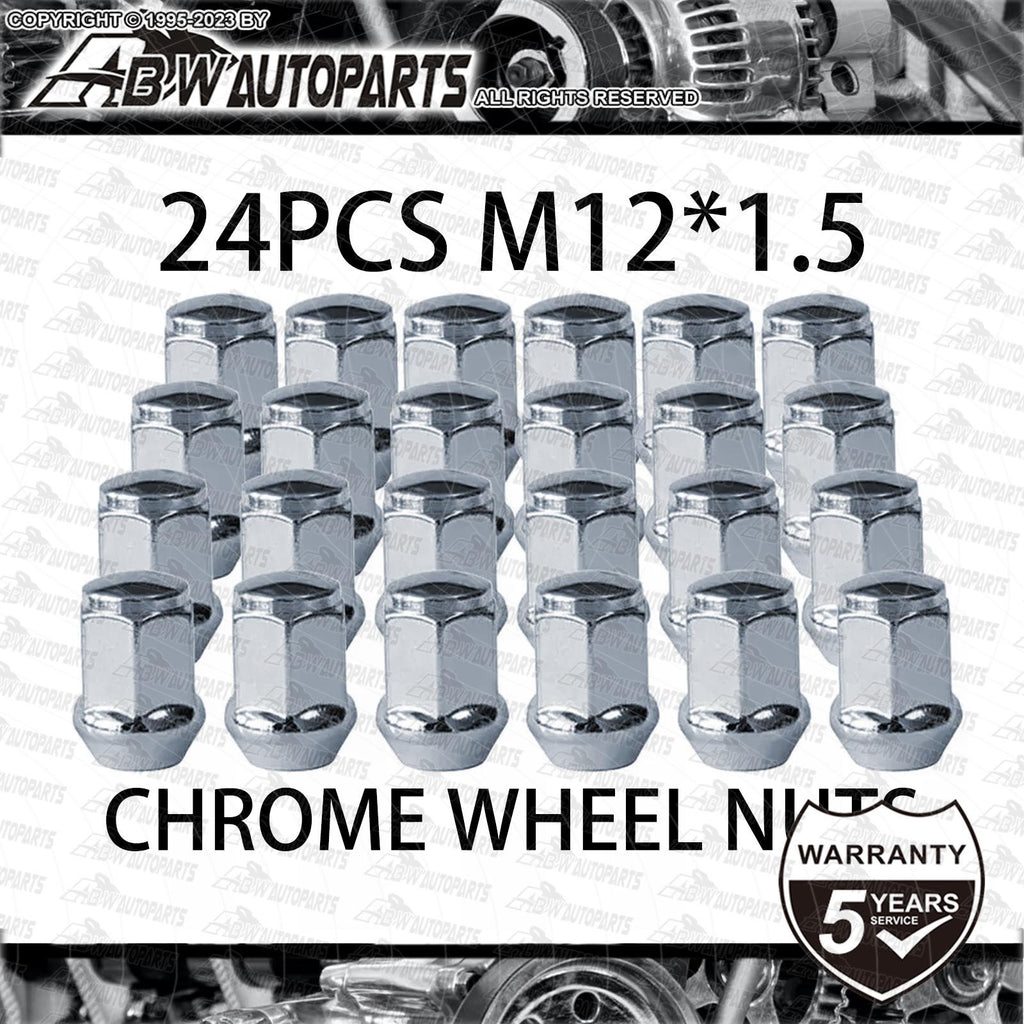 24x M12x1.5 Chrome Wheel Nuts for Ford Ranger Mitsubishi Triton Mazda Bravo BT50