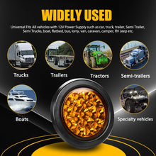 Load image into Gallery viewer, 4X Round Red Amber Indicator LED Tail Trailer Lights Ute Caravan Truck Stop 30V