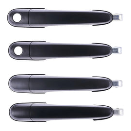4pc Front Rear Left & Right Outer Door Handle Black for Hyundai Tucson JM 04 -10
