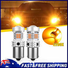 Load image into Gallery viewer, 2x BAU15S Amber 26 LED 3020 Turn Signal Indicator Canbus Bulbs Globes AUXITO