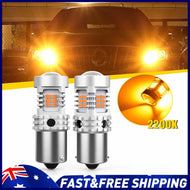 2x BAU15S Amber 26 LED 3020 Turn Signal Indicator Canbus Bulbs Globes AUXITO
