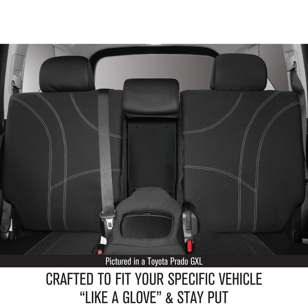 Sperling Getaway Neoprene Rear Black - Silver Stitch Seat Covers Suits Colora...