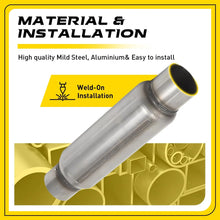 Load image into Gallery viewer, Race Exhaust Hotdog Resonator Muffler 12in Body Length 3" Inch Stainless Steel