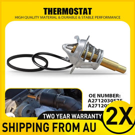 2x Thermostat & O-Ring Seal Fit Mercedes Benz C-Class C180 C200 C230 A2712000015
