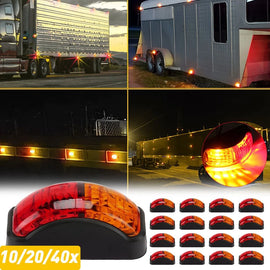 4/10x LED Clearance Lights Side Marker Amber Red Indicators Trailer Truck Lamp.