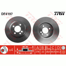 Load image into Gallery viewer, TRW Brake Rotor Single 276mm Front DF4197S