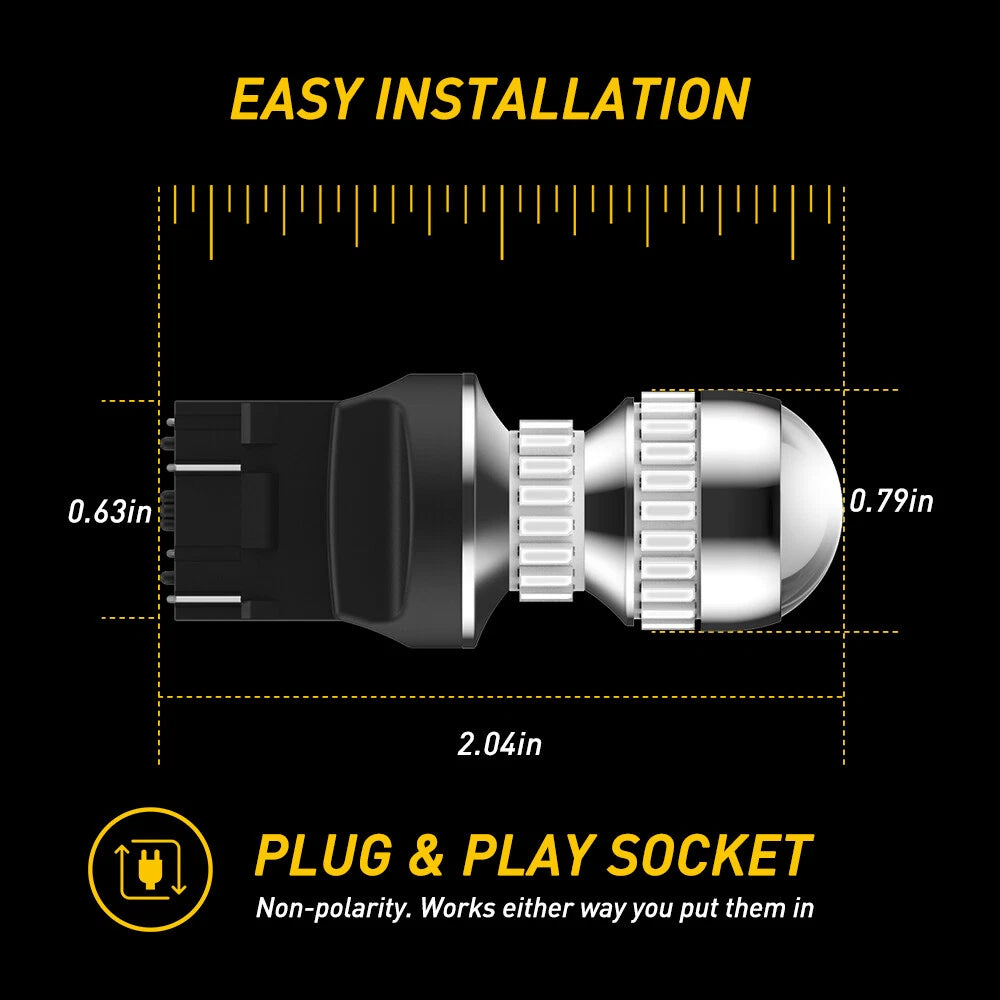 2X T20 7443 7440 RED LED CAR BRAKE STOP TAIL LIGHT BULB GLOBES 54SMD 4014 NEWA