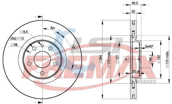 Fremax Front Disc Rotors for Alfa Romeo Spider 2.0 95-05