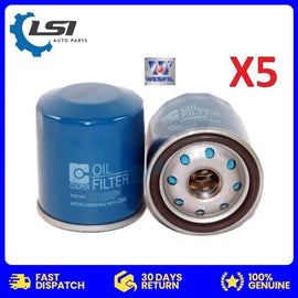 5 x Wesfil WZ386 Oil Filter for Toyota Corolla Prius Rav4 Yaris Cross Ref:Z386