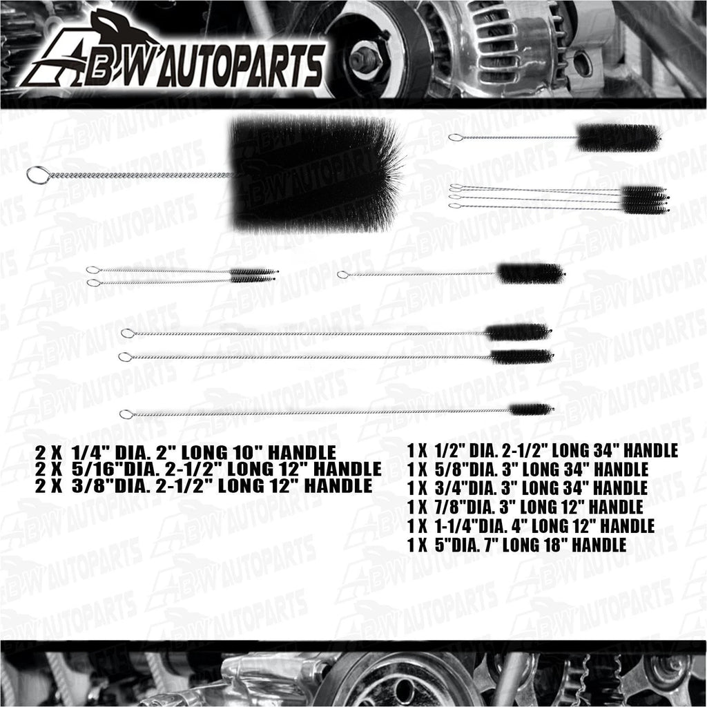 12 Brushes for Engine Crankshaft Oil Holes Cylinder Heads Cleaning Brush Kit