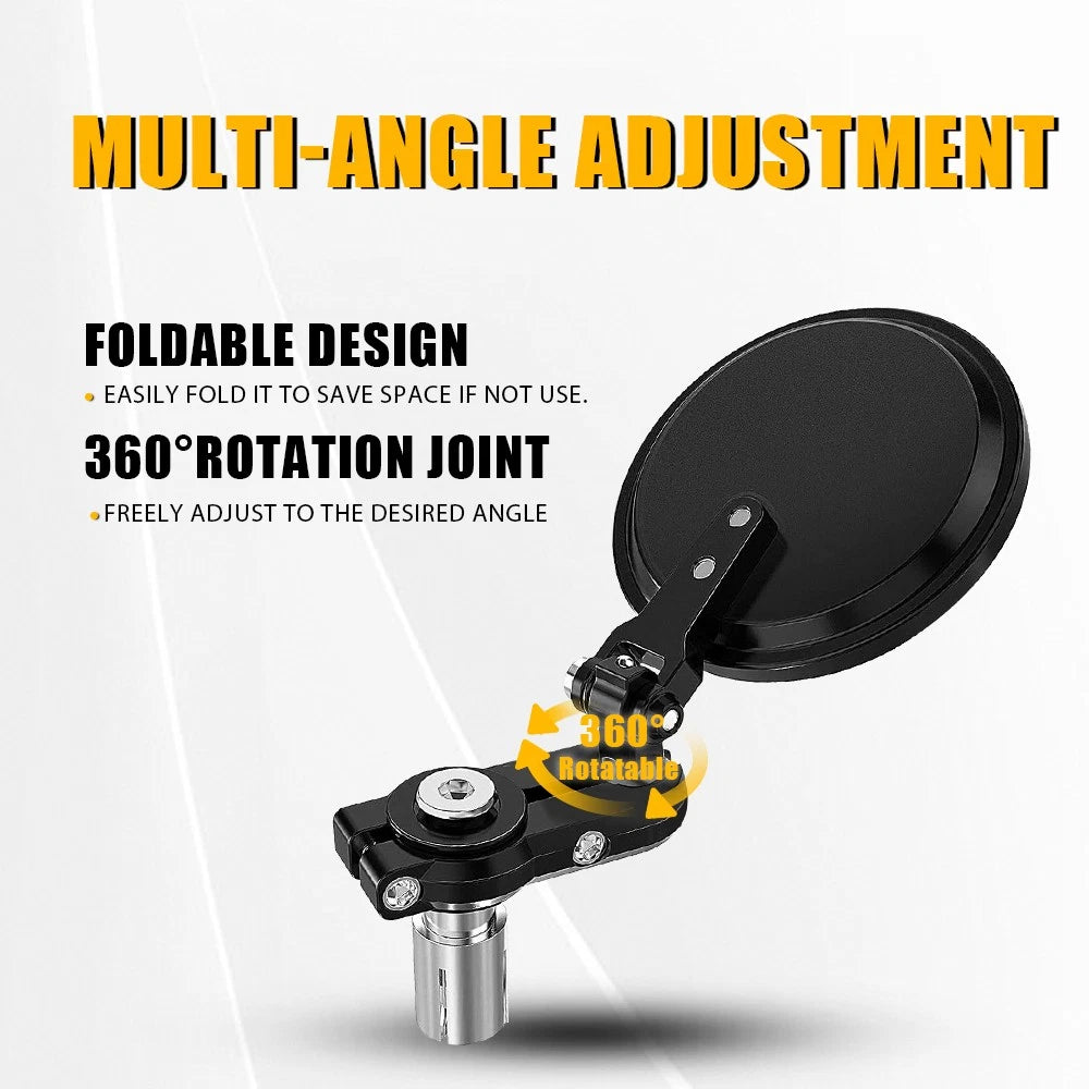 2X 7/8" Folding Bar End Motorcycle Side Mirrors For Street bikes Sports bikes