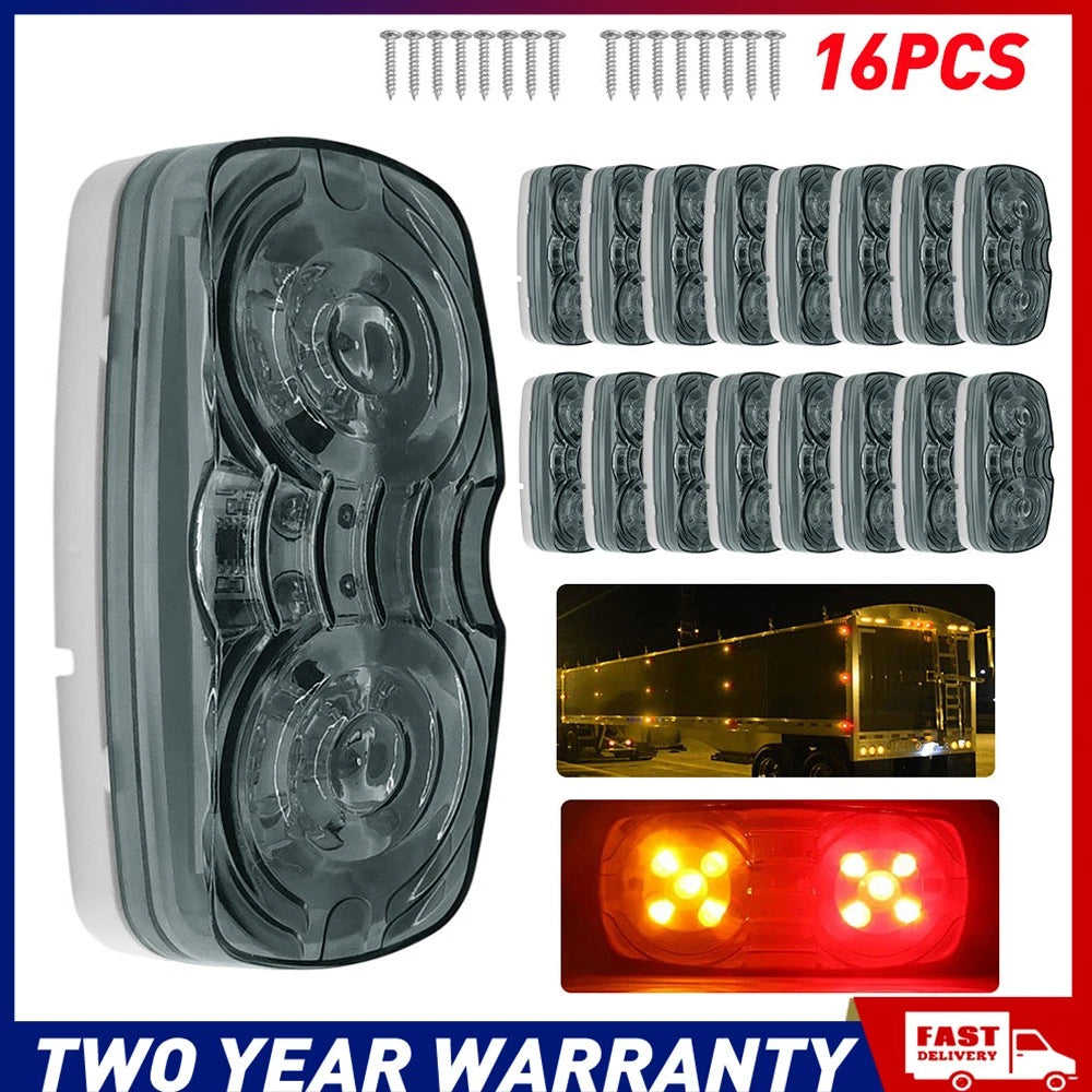 16x AMBER RED LED CLEARANCE LIGHTS SIDE MARKER LAMP TRAILER TRUCK UTE 24V IP67 Z