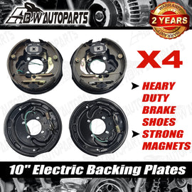 4PCS 10inch Trailer Caravan Electric Brake Backing Plates Quality Strong Magnets