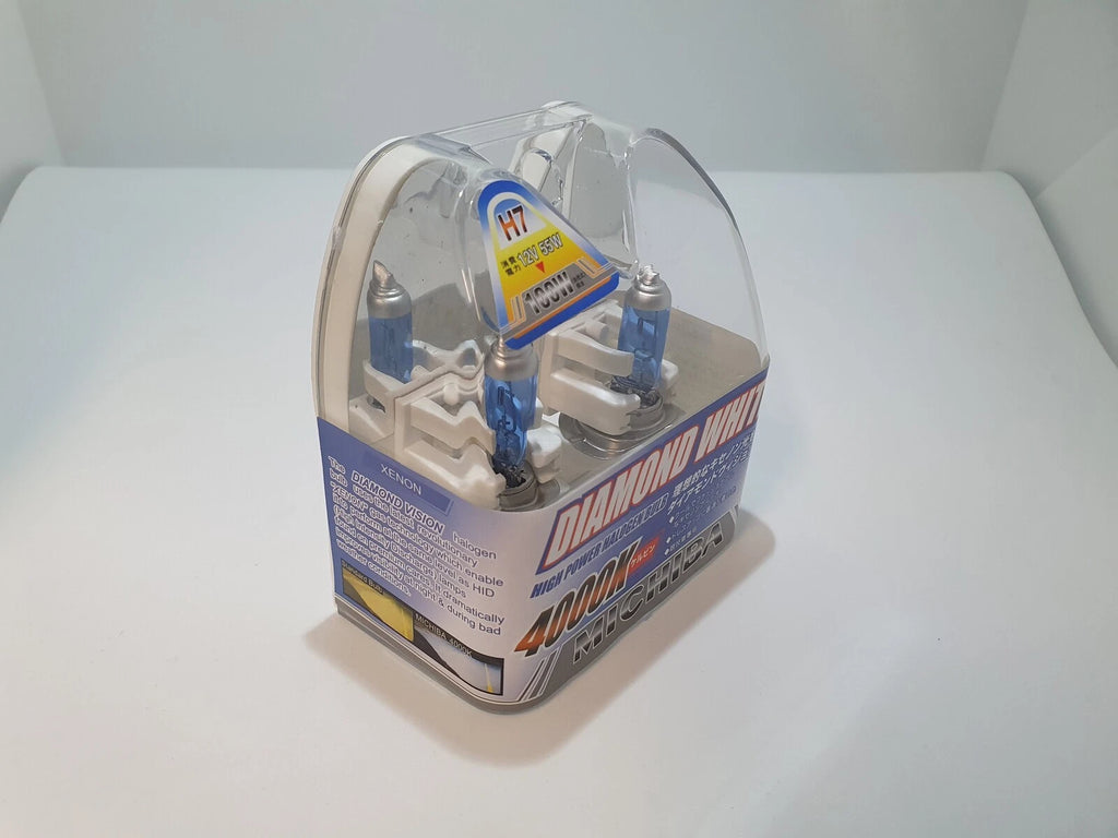 H7 Xenon Headlight PX26D Globe Bulb 12V 55W 4000K Diamond White Michiba 2pc