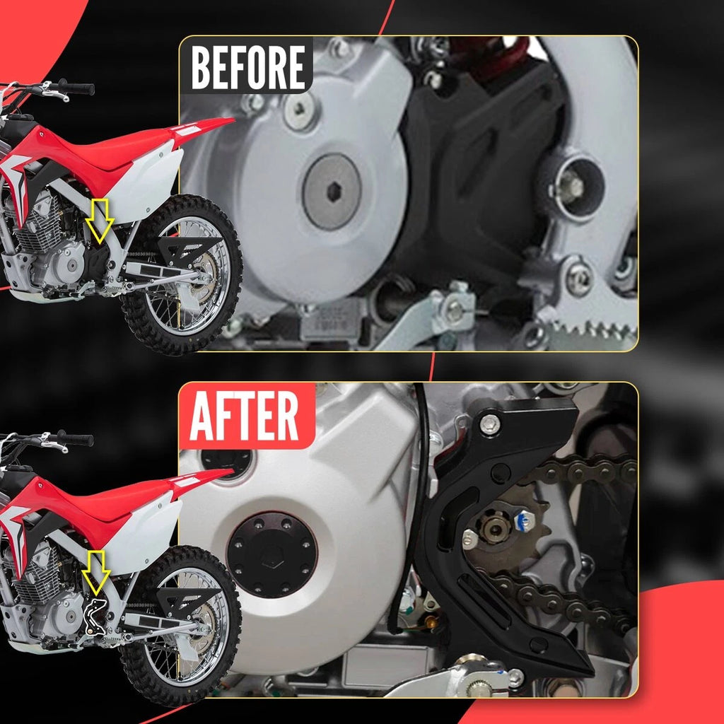 For Honda CRF125F 2019-2025 Shift Shaft Brace & Sprocket Guard Anodized Black ST