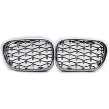 Load image into Gallery viewer, 2x Chrome Diamond Meteor Kidney Front Grille For BMW 5 Series E39 M5 99-2003 ST