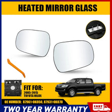 Load image into Gallery viewer, Pack of 2 For 05-15 Toyota Hilux Car Rearview Mirror Backing Plate Heated RH LH