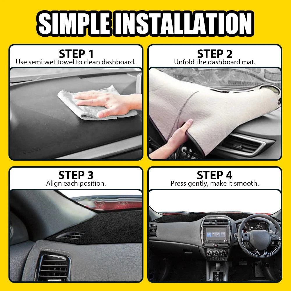 Dash Mat For Mitsubishi ASX 2010-2022 SUV Dashboard Cover Black Non-Slip RHD A