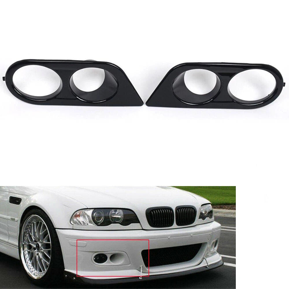 1 Pair of Fog Lights Fog Light Cover Hood Frame For BMW 3 Series E46 M3 01-06 ST