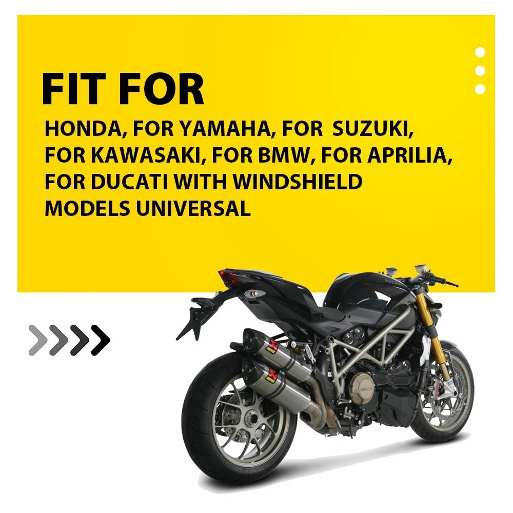 Motorcycle Windshield Motorbike Clip On Windscreen Deflector Extension Spoiler