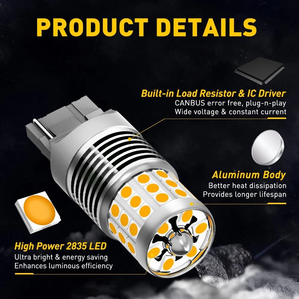 2-10x T20 Amber LED Indicator Turn Signal Light Bulb 7443 Canbus 7440 Error NEWA