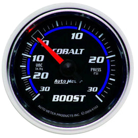 Autometer Cobalt 2-1/16in Boost/Vacuum Gauge 30in/Hg 30PSI Mechanical AU6103
