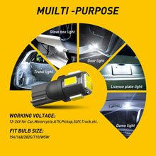 Load image into Gallery viewer, 10pcs T10 W5W LED 6-SMD White Car Interior Light Parker Bulb Wedge Globe 12V/14V