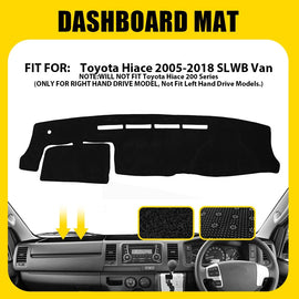 Car Dashmat Cover Dashboard Dash Mat Fits Toyota Hiace 2005-2018 SLWB Van