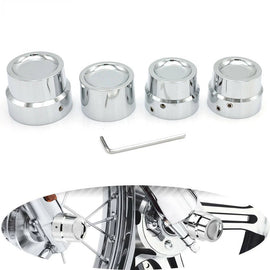Chrome front rear axle nut cover cap for Harley Softail Dyna V Rod VRSCA
