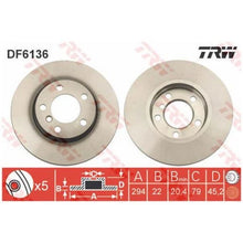 Load image into Gallery viewer, TRW Brake Rotor Single Front DF6136S