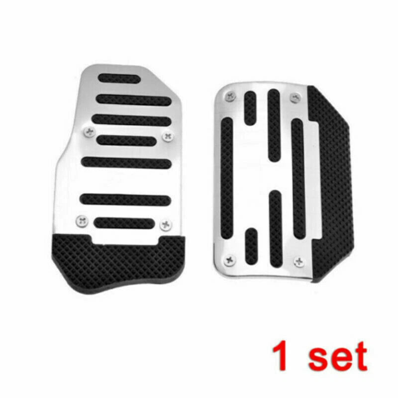 2x Silver Non-Slip Automatic Car Gas Brake Pedals Pad Cover Car Accessories ST