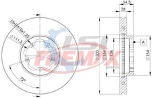 Load image into Gallery viewer, Fremax Front Disc Rotors for Ford Transit VM NXXTT 2.2 12-14 Turkey Make Only