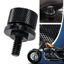 Load image into Gallery viewer, 1pcs 6mm Rear Seat Bolt Screw Billet Aluminum Knurled Black for Harley 1996-2015