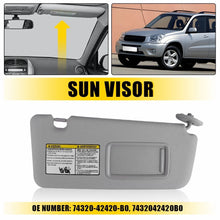 Load image into Gallery viewer, SUN VISOR RH RIGHT SIDE GRAY &amp; EXTENDED PAD For TOYOTA RAV4 2004-05 REPLACEMENT