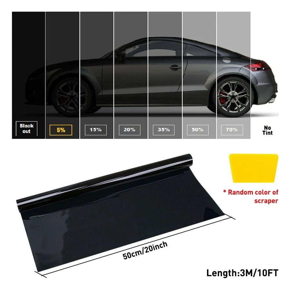for Car Home Office Uncut Roll Window Tint Shade Film 5% VLT 20" x 10'ft Feet