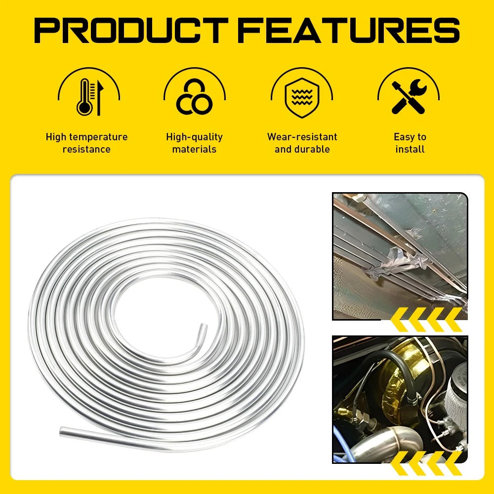 3/8" 20ft Steel Brake Pipe Bundy Tube Coil Fuel Transmission Line Zinc Coated AU