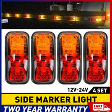 Load image into Gallery viewer, 4PCS Clearance Lights LED Side Marker Amber Red Trailer Truck Caravan RV 12-24V