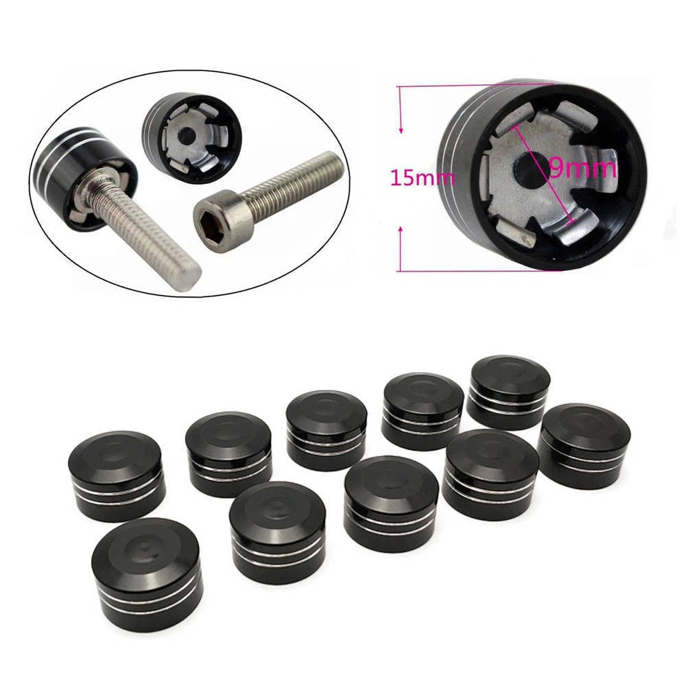 CNC Inner 9mm-13mm Schrauben Motor Bolt Topper Caps Cover For Harley Dyna V-Rod