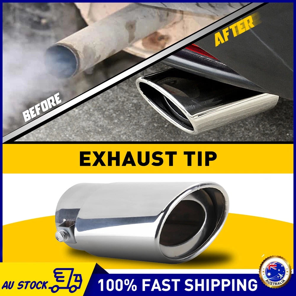 2.5" Inlet Car Exhaust Muffler Tip - Stainless Steel Chrome Trim Tail Pipe