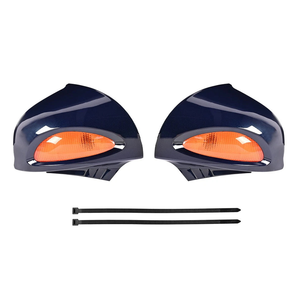 Dark Blue Rear View Mirrors Amber Turn Signals For BMW R1100RT R1100RTP R1150RT