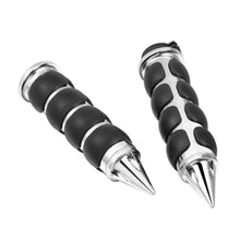 Load image into Gallery viewer, Motorcycle 1" Spike Hand Grips Handlebar Throttle Black Chrome Fit For Harley ST