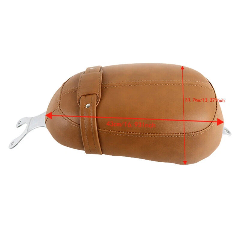 Tan PU Leather Rear Pilion Passenger Seat Pad for Indian Scout Sixty 2016-23 ST